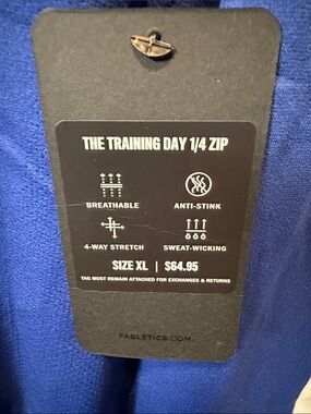Fabletics The Training Day 1/4 Zip in Royal Blue